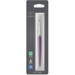 Parker Jotter Ballpoint Pen Victoria Violet Chrome Trim Blue Refill