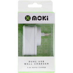 Moki Dual USB Wall Charger White