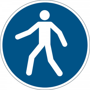 Durable Floor Safety Sign 430mm Use Walkway Blue