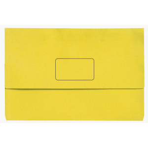 Marbig Slimpick Document Wallet Foolscap Manilla 30mm Gusset Yellow Pack Of 10