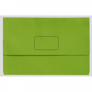 Marbig Slimpick Document Wallet Foolscap Manilla 30mm Gusset Green Pack Of 10