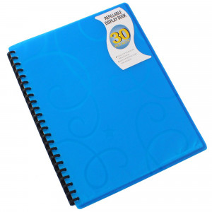 Bantex Display Book A4 Refillable 30 Pocket Jewel Blue