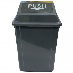 Cleanlink Rubbish Bin with Bullet Lid 40 Litres Grey