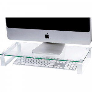 Esselte Glass Monitor Stand White Legs