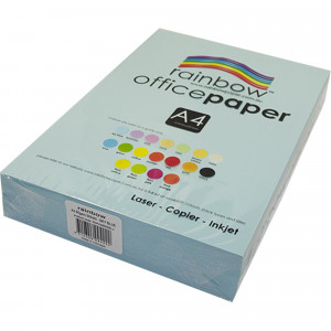 Rainbow Office Copy Paper A4 80gsm Sky Blue Ream of 500