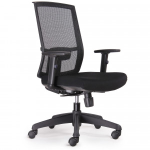Rapidline Kal Task Chair High Mesh Black Back With Arms Black Fabric Seat